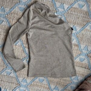 Zara Olive Ribbed Crew Neck Top